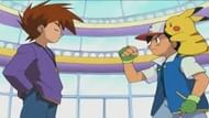 Ash and Gary talking prior to their battle (Image via The Pokemon Company)